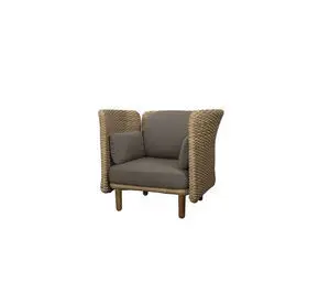 Cane-Line - Arch loungestol m/lavt arm-/ryglæn Taupe, Cane-line AirTouch hynder Natural/Taupe Cane-line Flat Weave